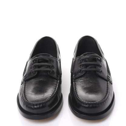 Saint Laurent Moroder Calfskin Mens Deck 20 Loafers 39 Black 2 of 9