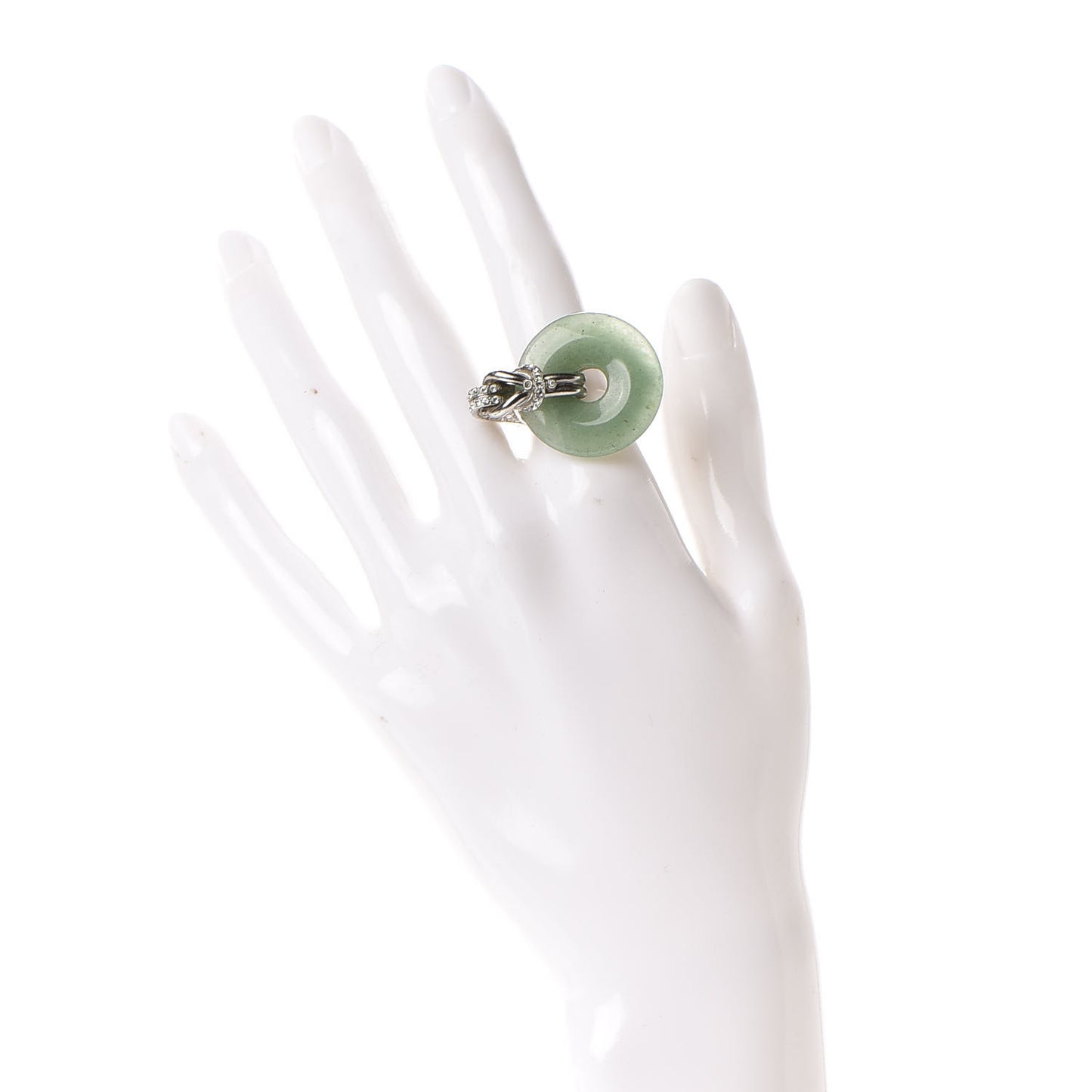 Crystal CC Ring 6 Silver Green
