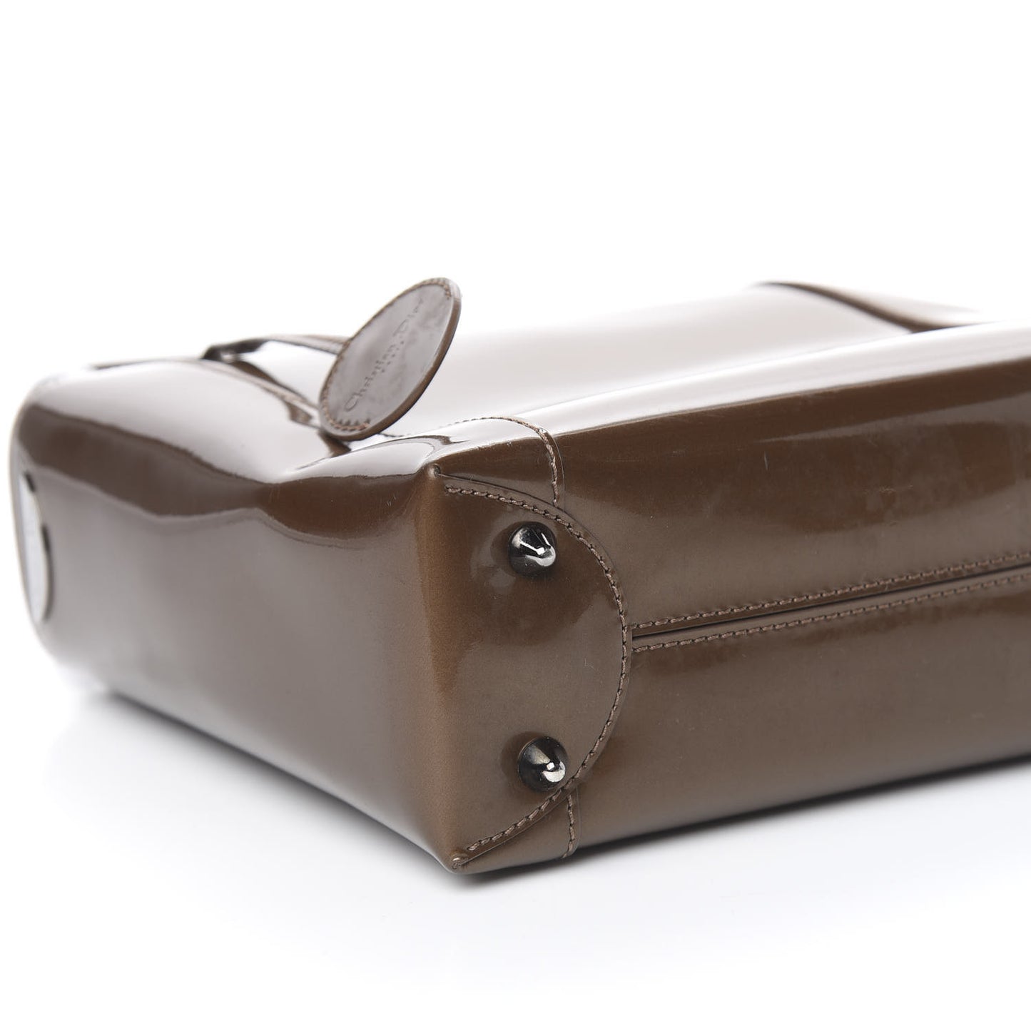 Patent Beaded Malice Tote Brown