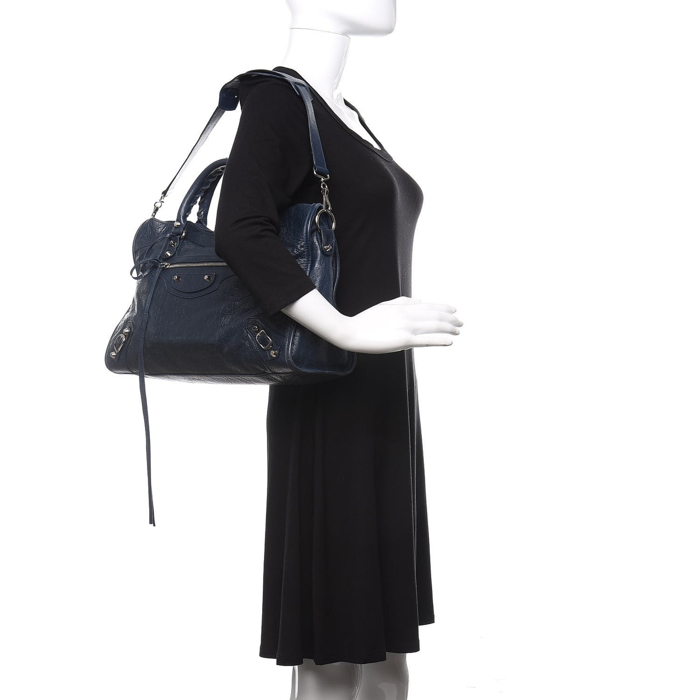 Agneau Classic Silver Hardware City Blue Obscur