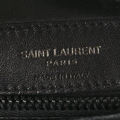 Saint Laurent Sheepskin Matelasse Chevron Monogram Monochrome Medium College Bag Black 6 of 7