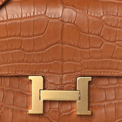 Hermes Matte Alligator Constance Long Wallet To Go Gold 6 of 8