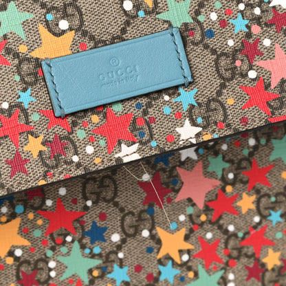 Gucci GG Supreme Monogram Star Print Diaper Bag Blue Multicolor 10 of 11