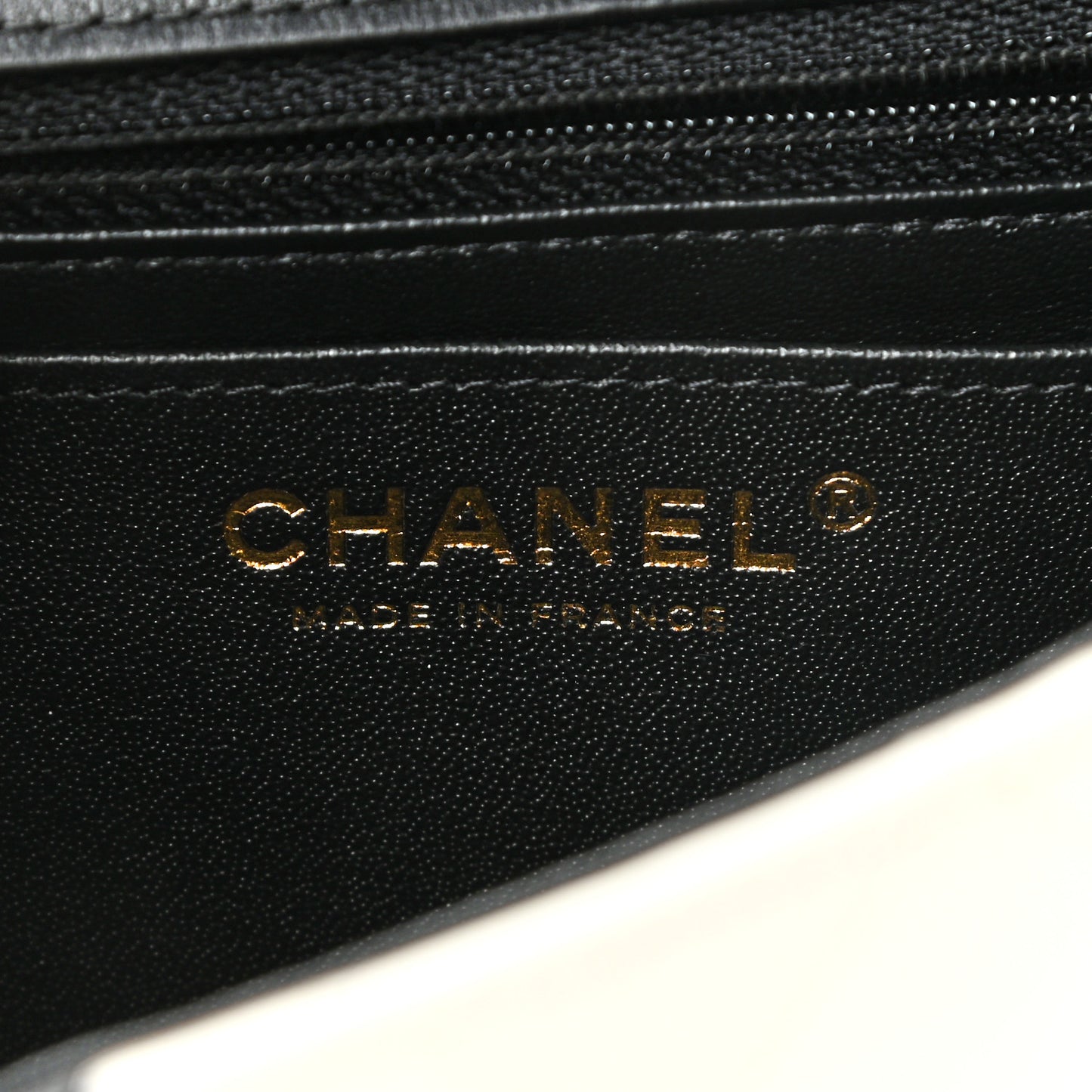 Lambskin Quilted Mini Rectangular Flap Black White