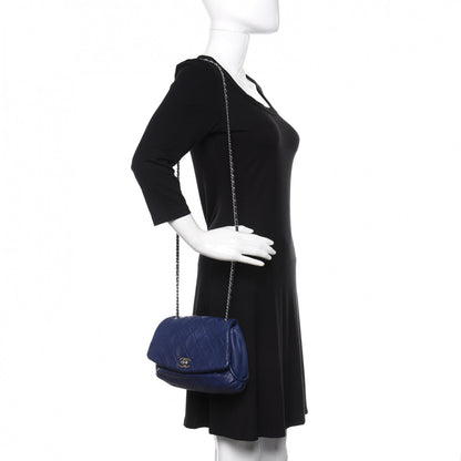 Chanel Calfskin Quilted CC Curvy Flap Blue 2 of 12