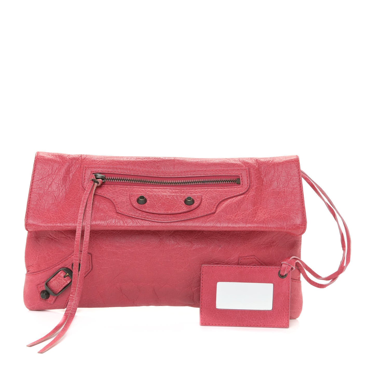 Agneau Classic Hardware Envelope Clutch Rose Thulian