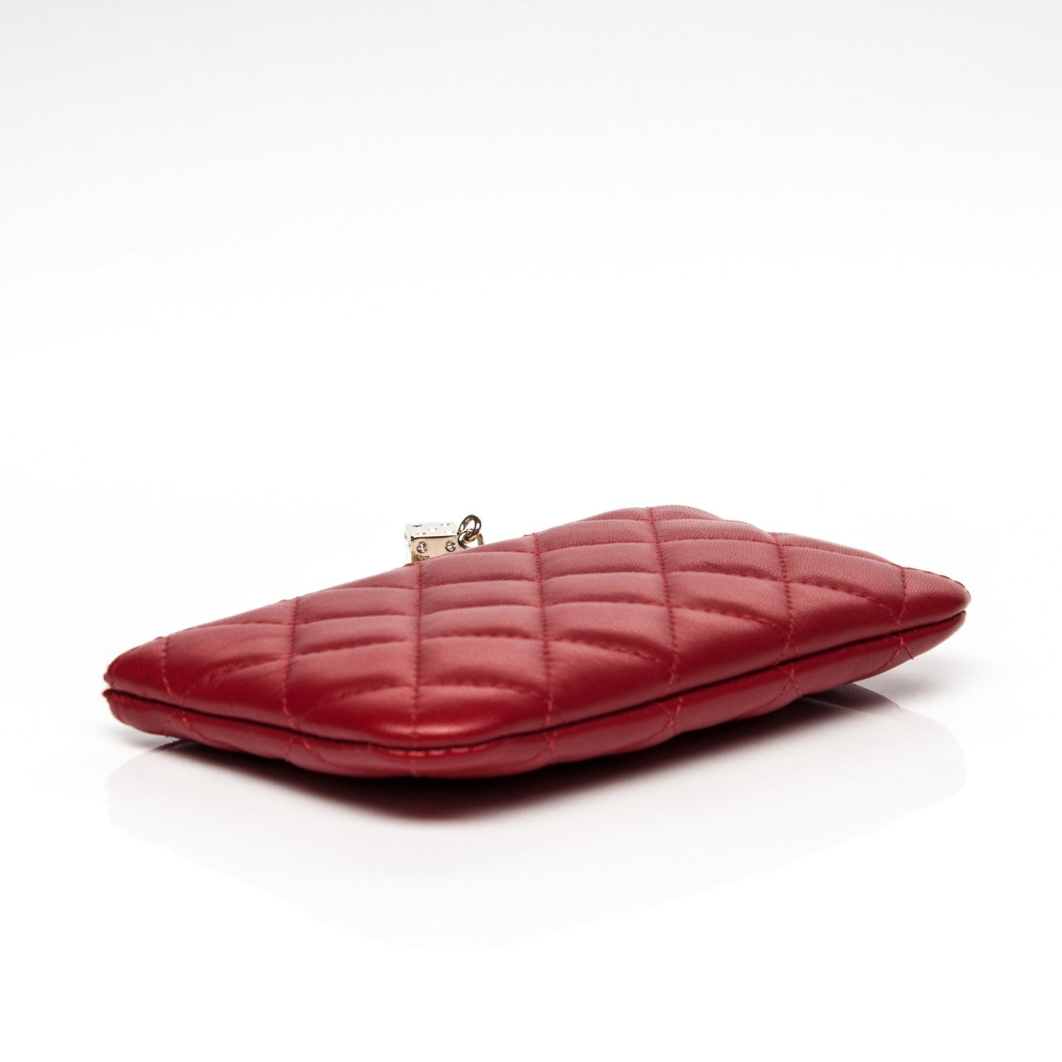 Chanel Lambskin Quilted Small Casino Cosmetic Case Red 4 of 8