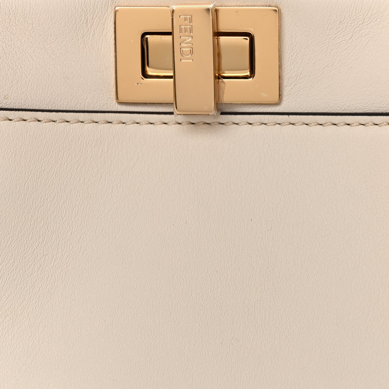 Fendi Vitello Seta Suede FF Mini Peekaboo Iconic Satchel Uovo Sigaro Marrone 8 of 11