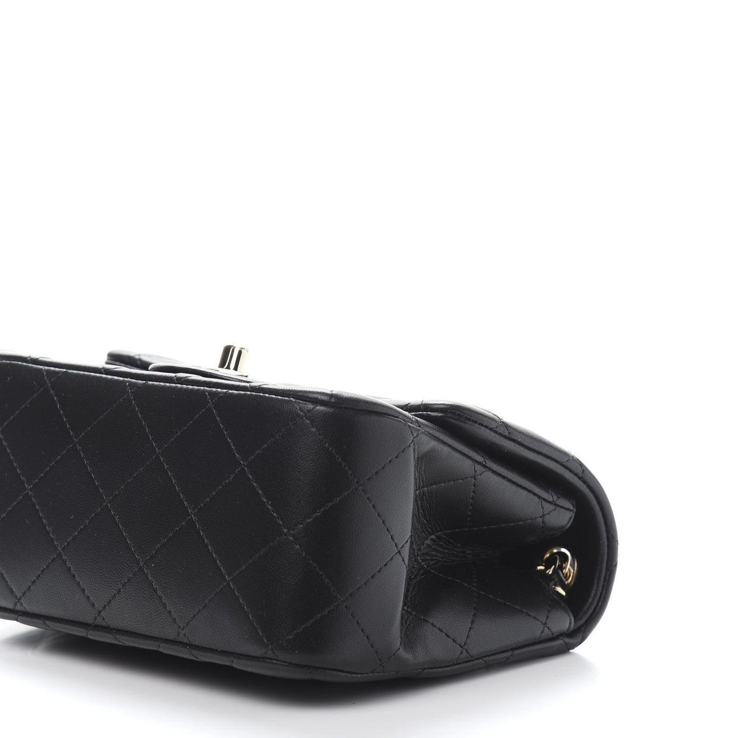 Lambskin Quilted Mini Square Flap Black