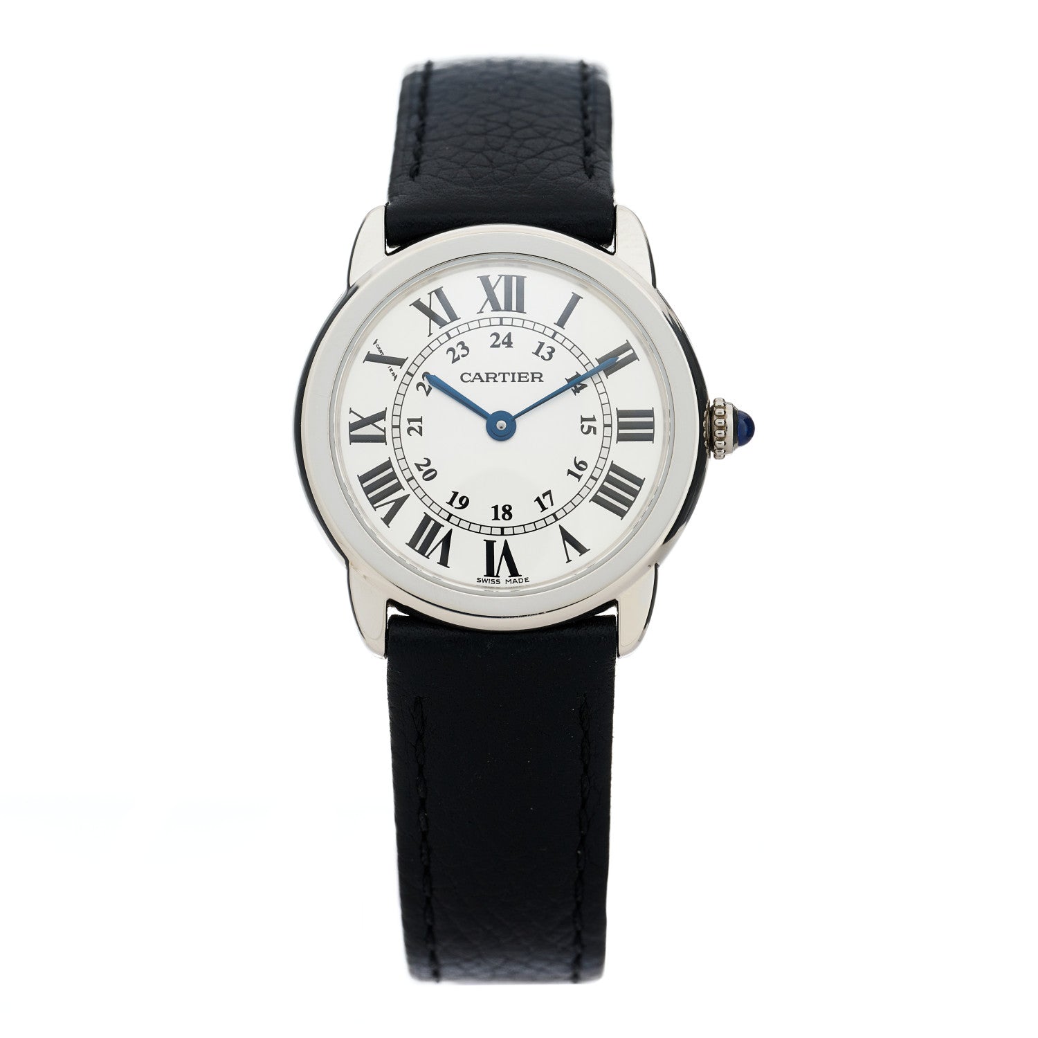 Cartier Stainless Steel Calfskin 29mm Ronde Solo Quartz Watch 1 of 5