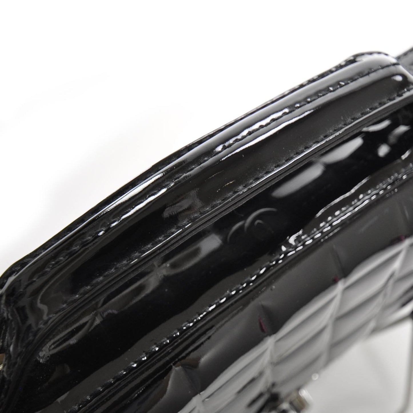 Patent Cube Handbag Black