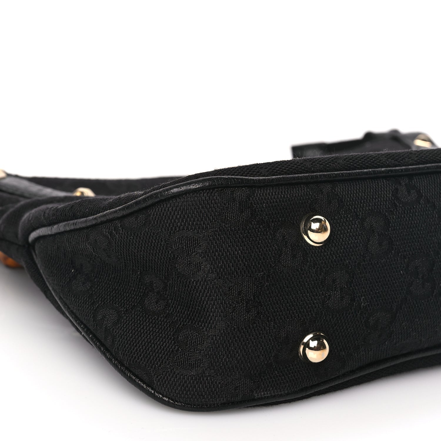 Gucci Monogram Anita Bamboo Top Handle Bag Black 8 of 9