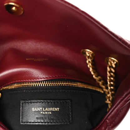 Saint Laurent Shiny Calfskin Quilted Toy Loulou Puffer Monogram Chain Satchel Dark Ruby 4 of 8