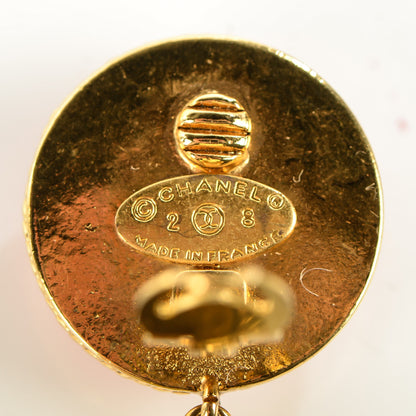 Chanel Gripoix Poured Glass CC Drop Earrings Gold 4 of 4