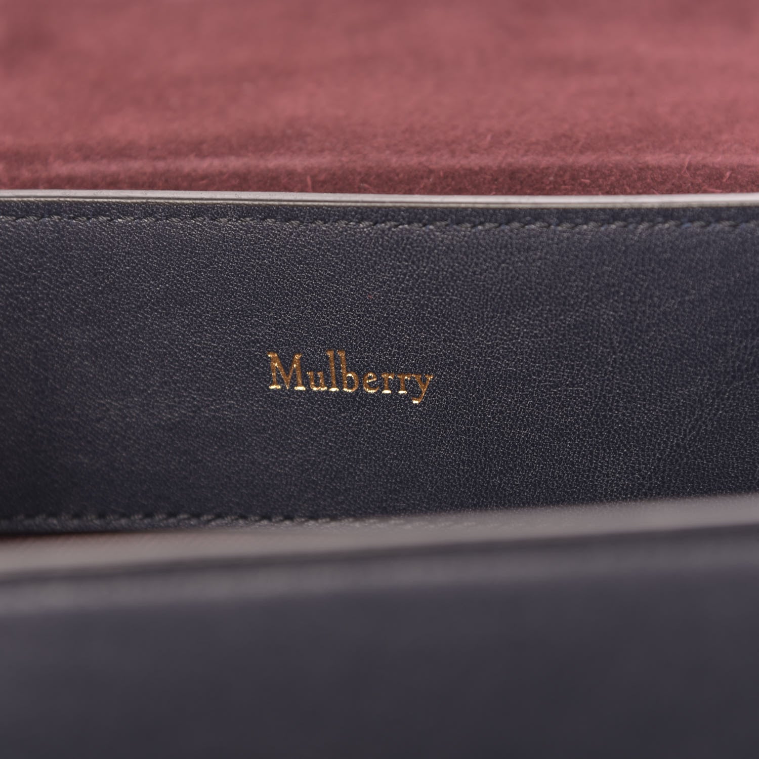 Mulberry Silky Calfskin Small Seaton Midnight Blue 6 of 10