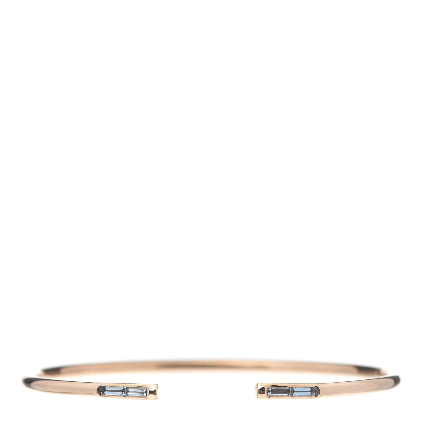 18K Yellow Gold Aquamarine Sparklers Wire Cuff Bracelet