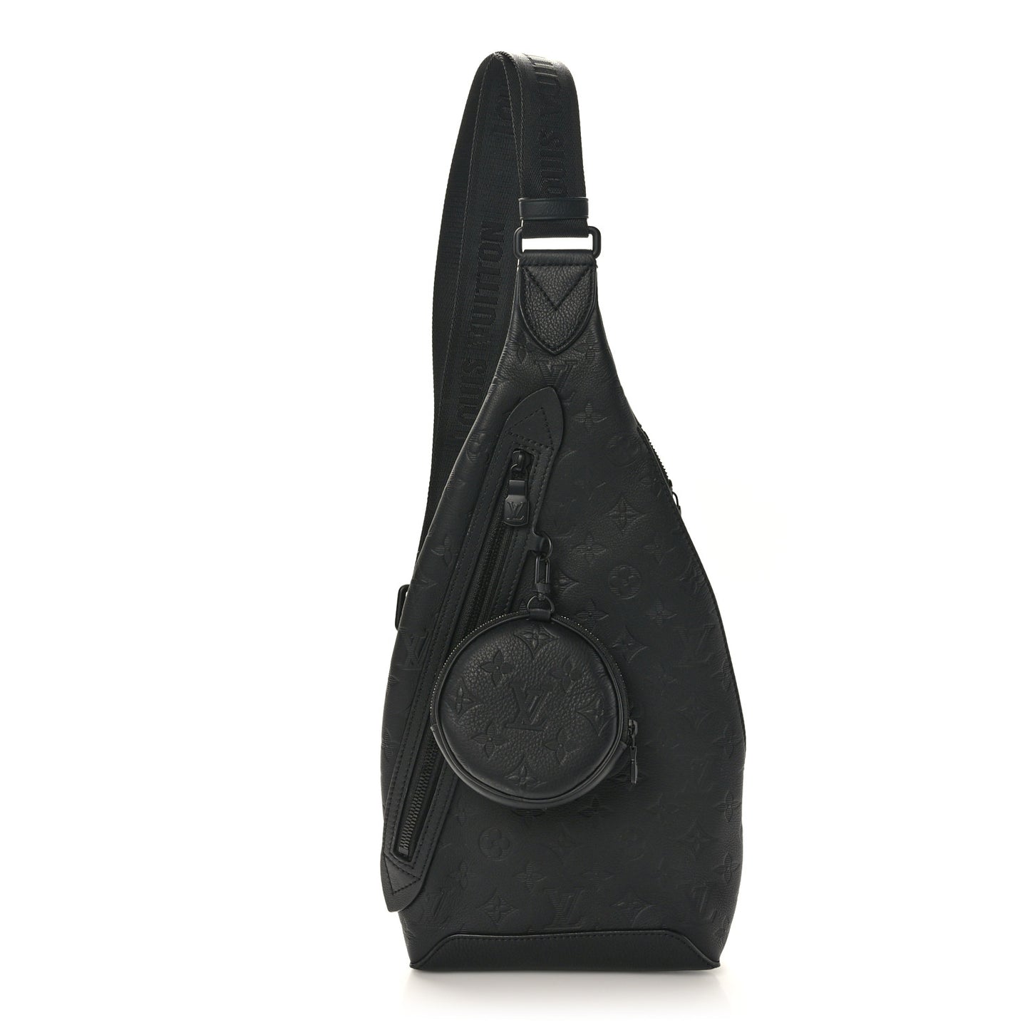 Calfskin Shadow Monogram Duo Slingbag Black