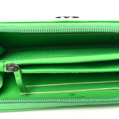 Chanel Patent Quilted Small Boy Zip Around Wallet Green 5 of 16