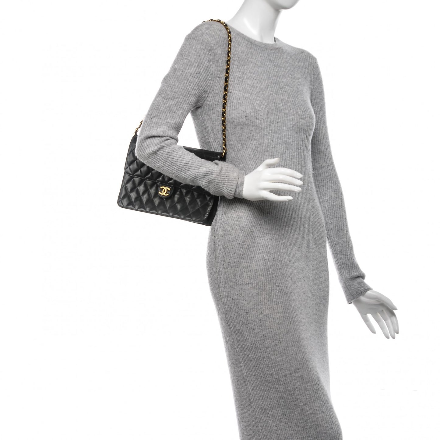 Lambskin Quilted Medium Single Flap Black