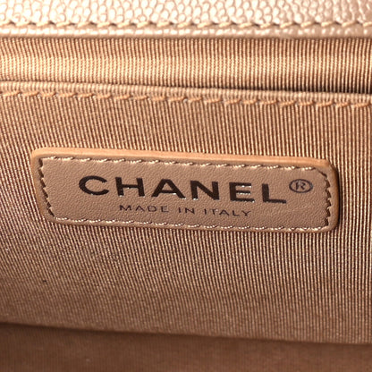 Chanel Caviar Chevron Quilted Medium Boy Flap Light Brown 6 of 9