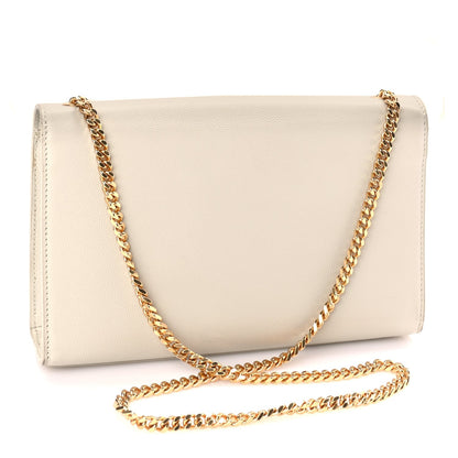 Saint Laurent Grain De Poudre Calfskin Medium Classic Monogram Kate Tassel Satchel Crema Soft 2 of 8