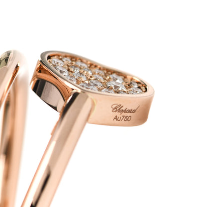 Chopard 18K Rose Gold Diamond Pave Happy Hearts Twist Ring 53 6.25 6 of 8