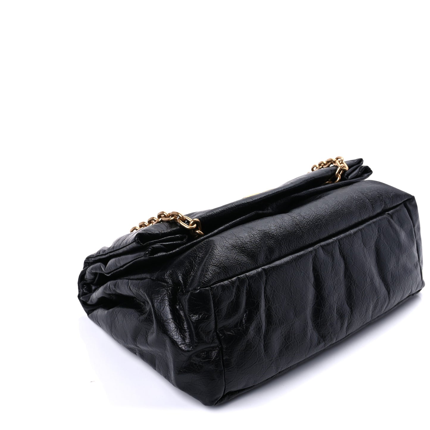 Arena Calfskin Medium Monaco Chain Shoulder Bag Black