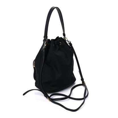 Prada Nylon Vela Saffiano Mini Bucket Crossbody Bag  Black 2 of 8