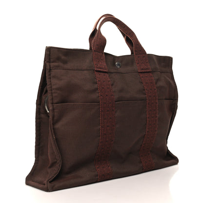 Hermes Canvas Herline MM Tote Brown 4 of 11