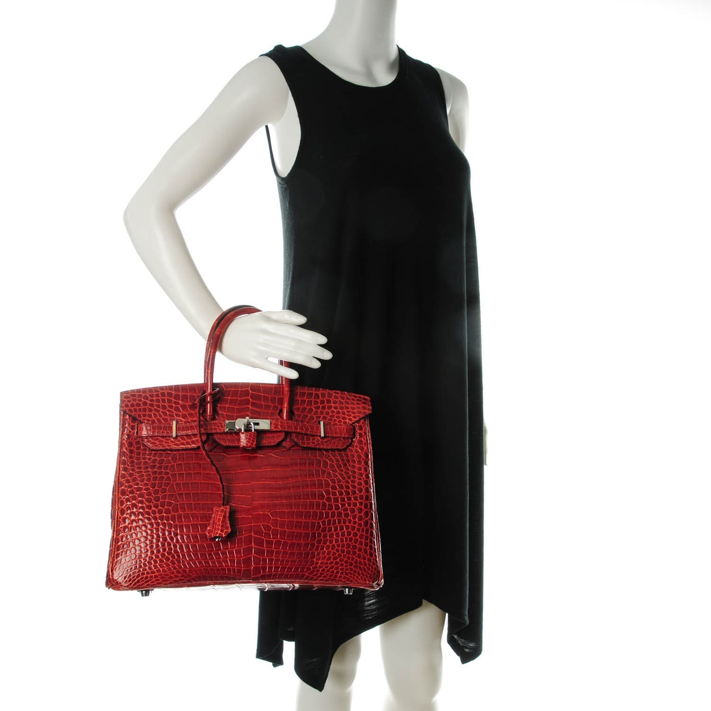 Shiny Porosus Crocodile Birkin 35 Rouge H