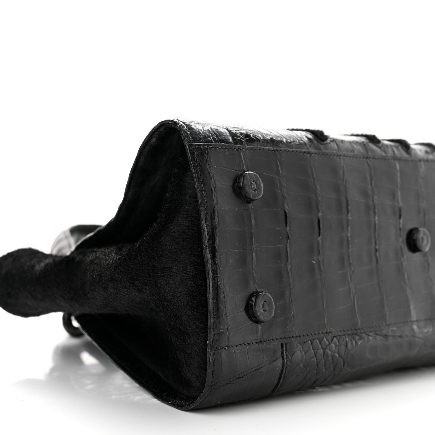 Nancy Gonzalez Crocodile Calf Hair Satchel Black 9 of 10