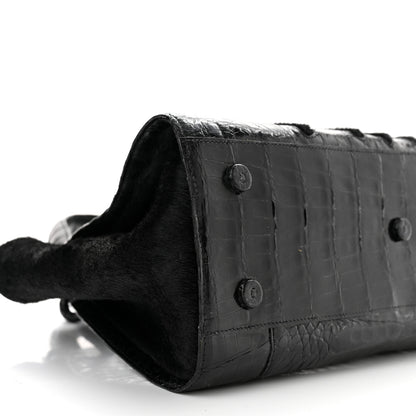 Nancy Gonzalez Crocodile Calf Hair Satchel Black 9 of 10