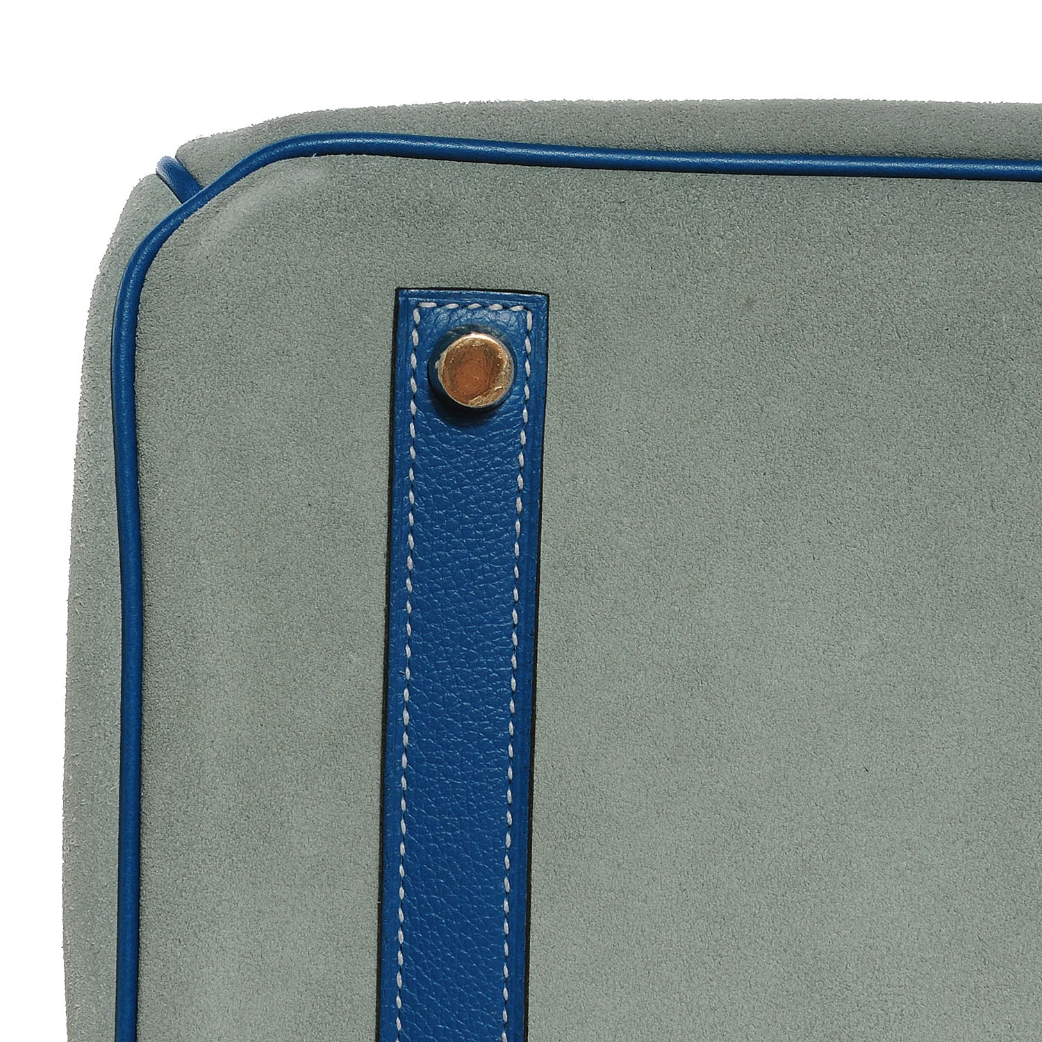 Hermes Veau Doblis Evergrain Grizzly Birkin 35 Bleu de Galice Ciel 10 of 26