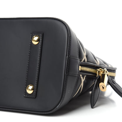 Louis Vuitton Lambskin Malletage Alma PM Black 7 of 11