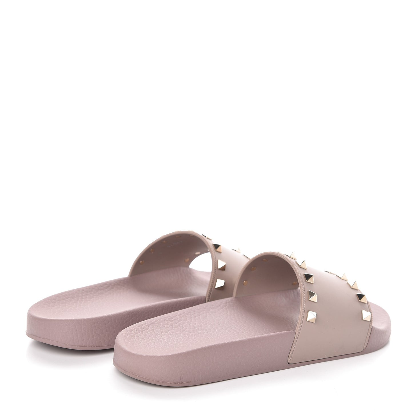 Rubber Rockstud Slide Sandals 39 Poudre