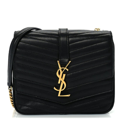 Saint Laurent Lambskin Matelasse Chevron Monogram Small Sulpice Bag Black 1 of 8