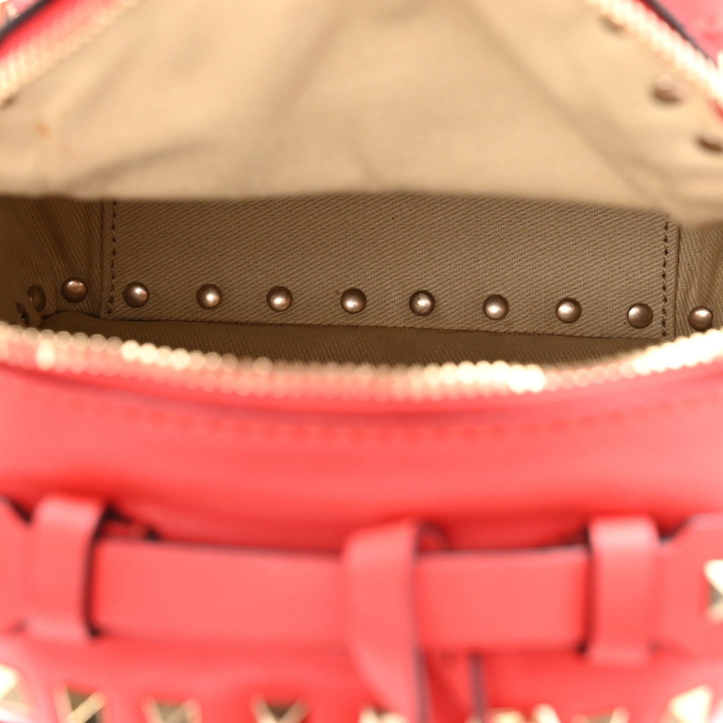 Vitello Mini Rockstud Backpack Deep Orange