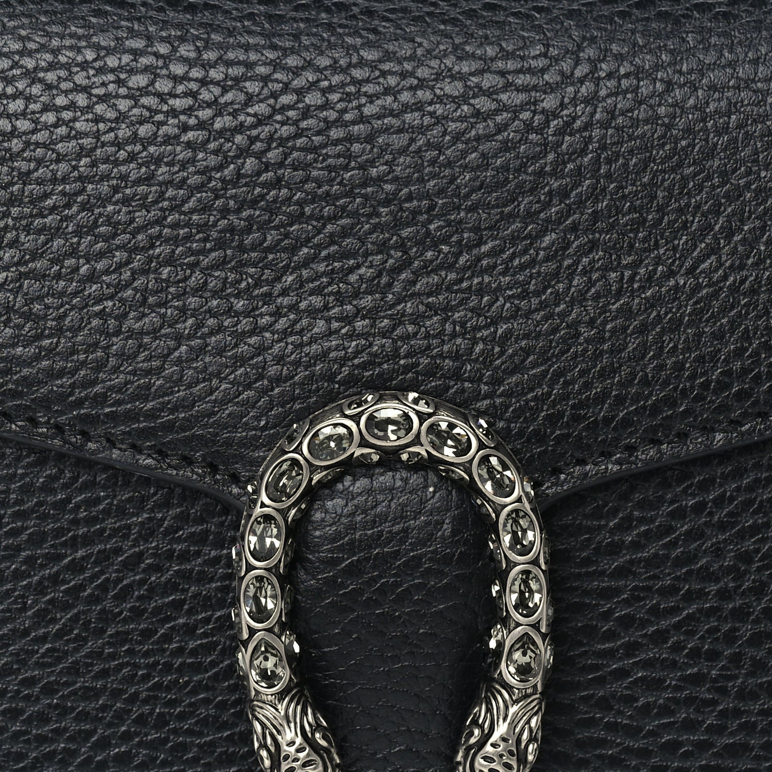 Gucci Dollar Calfskin Crystal Mini Dionysus Chain Wallet  Black 6 of 8