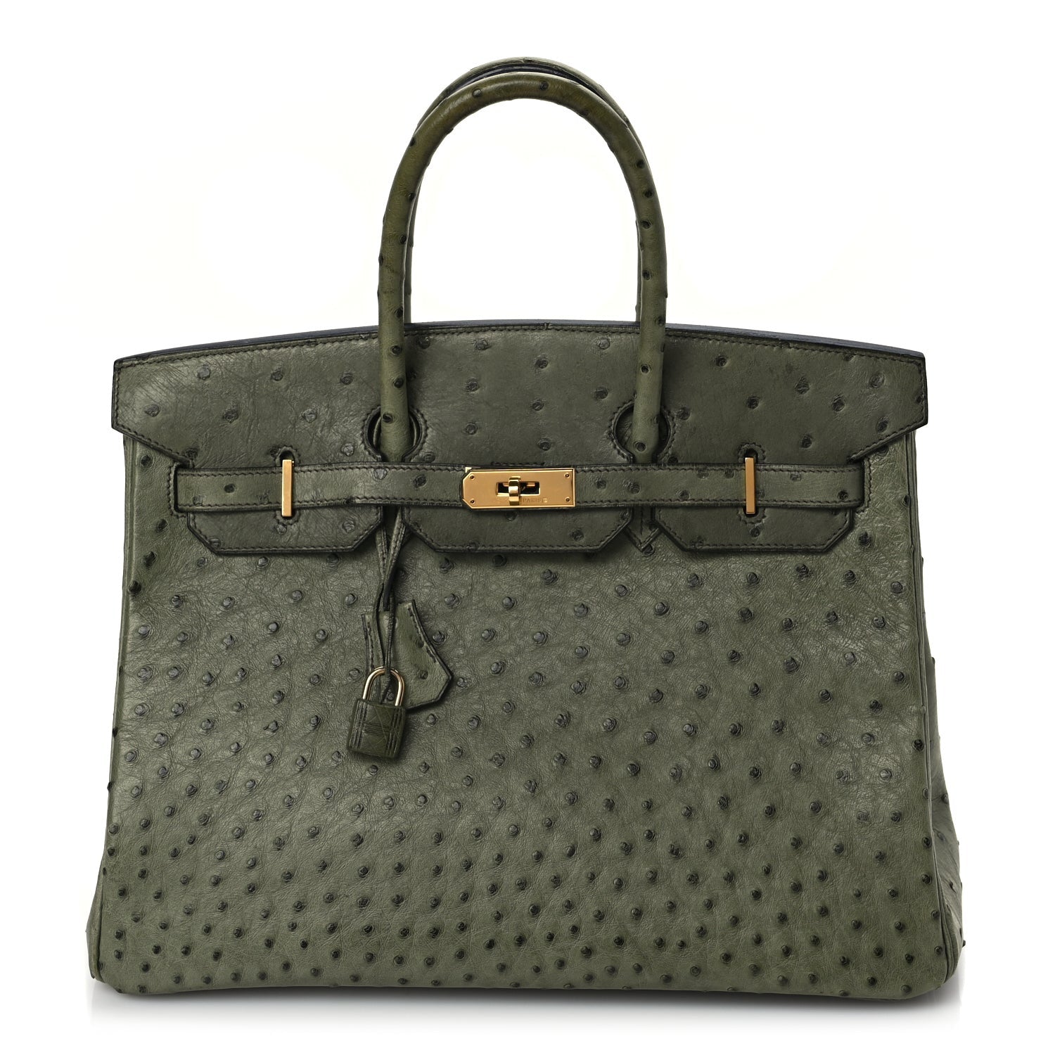 Hermes Ostrich Birkin 35 Vert Olive 1 of 9