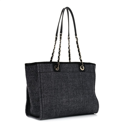 Chanel Lurex Boucle Small Deauville Tote Black 3 of 10