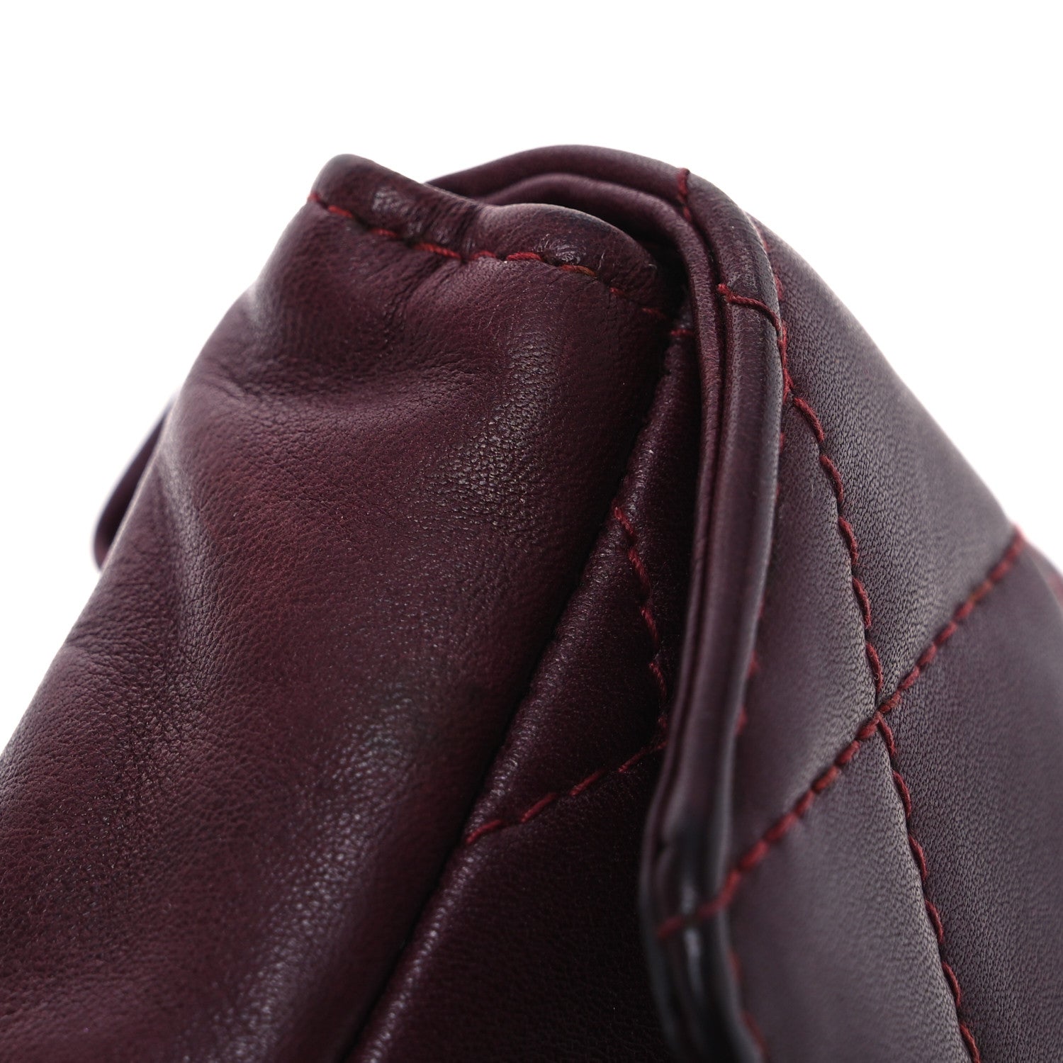 Chanel Lambskin Diamond Stitched Waist Chain Belt Flap Bag Burgundy 11 of 17