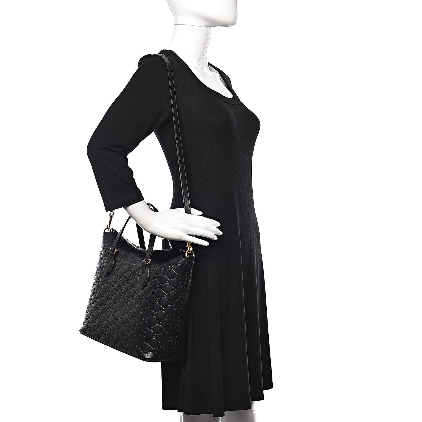 Guccissima Linea A Foldover Tote Black