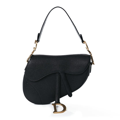 Christian Dior Grained Calfskin Saddle Bag Black 1 of 9