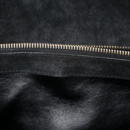 Saint Laurent Suede Mixed Matelasse Tri-Quilt Large Monogram Envelope Satchel Black 7 of 25