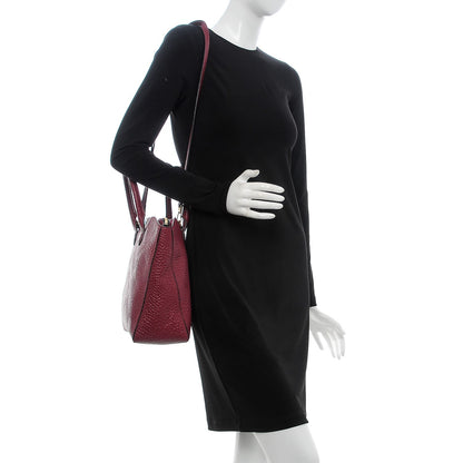 Burberry Heritage Grain Check Embossed Medium Dewsbury Tote Dark Plum 2 of 8