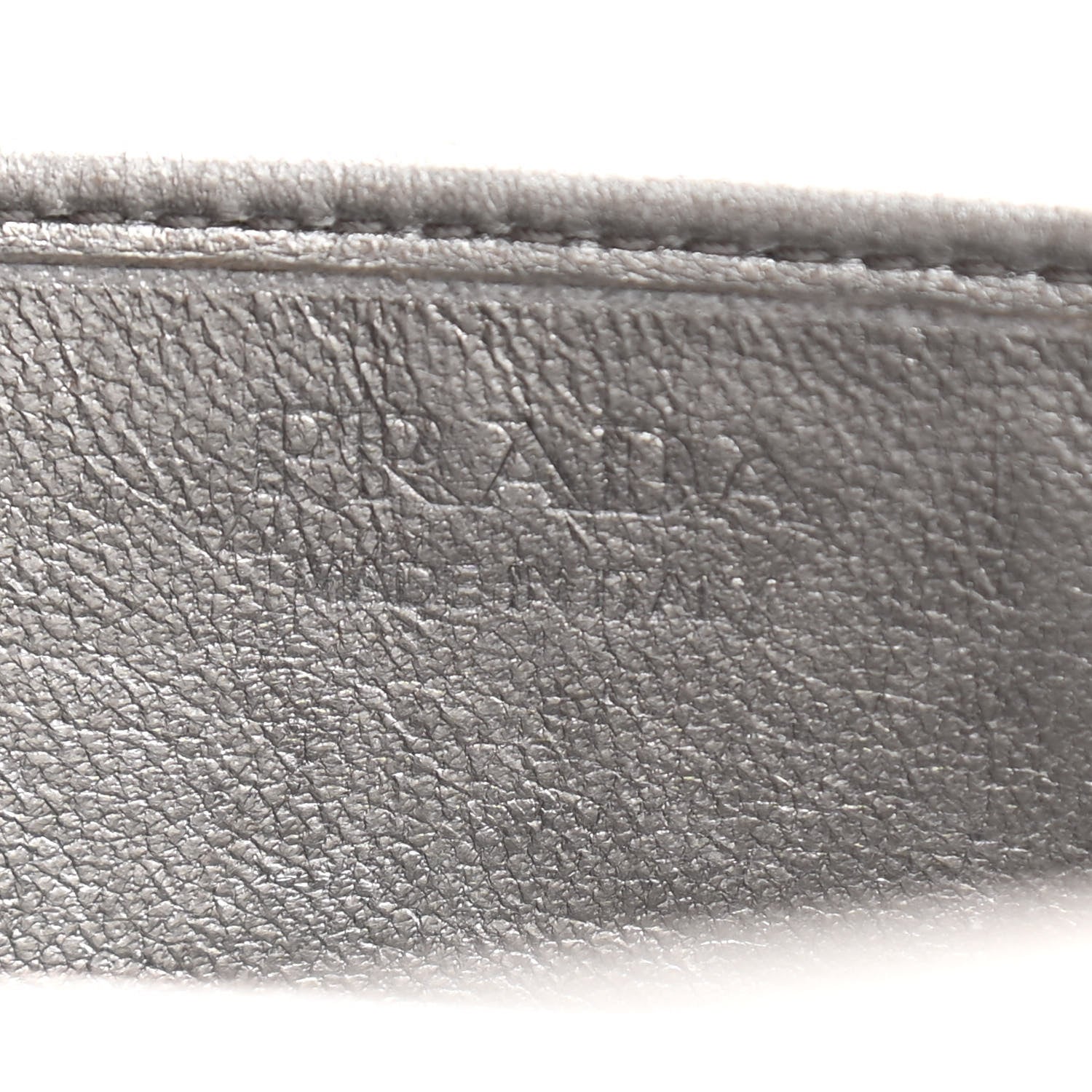 Prada Metallic Nappa Impunture Diagramme Chain Wallet Cromo 6 of 13