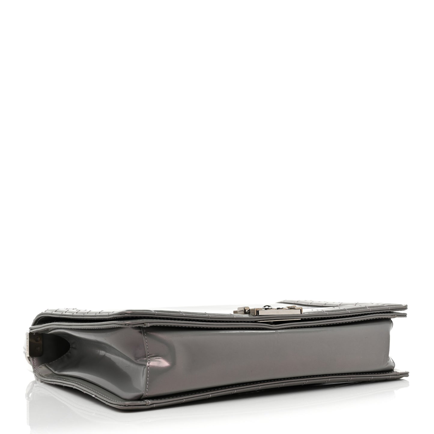 Glazed Calfskin Large Boy Flap Grey