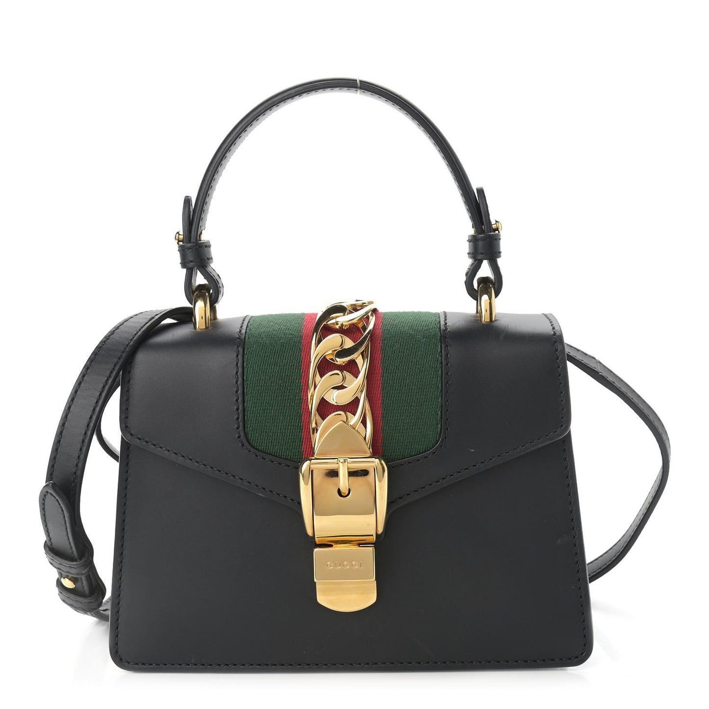 Calfskin Mini Sylvie Top Handle Bag Black