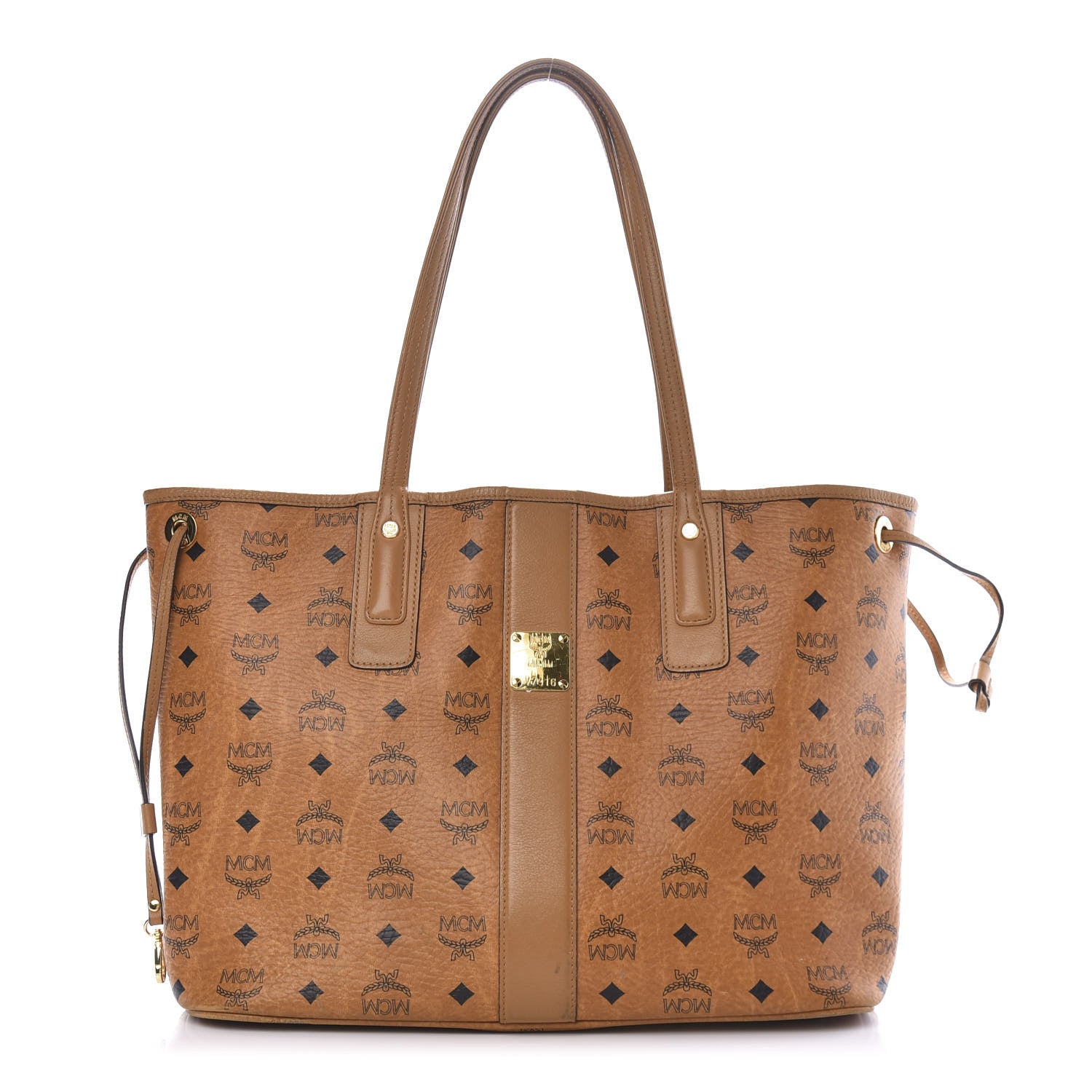 MCM Visetos Medium Liz Reversible Shopper Tote Cognac 1 of 24