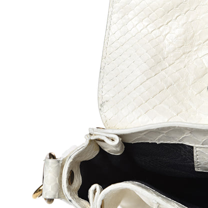 Proenza Schouler Snakeskin Calfskin Embossed Medium PS1 Satchel White 17 of 17